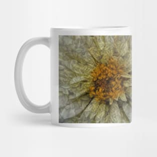 zinnia flower bloom in delicate white floral fantasy Mug